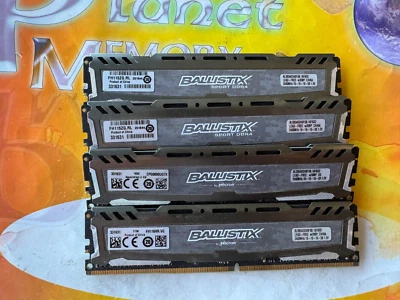 Crucial PC4-19200 32GB (4x8GB) DDR4 2400MHz Desktop Memory BLS8G4D240FSB.16FBD2 - Image 1 of 3