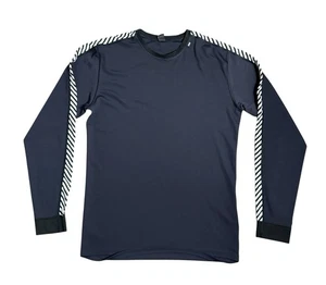 Helly Hansen Men's Lifa Base Layer Long Sleeve Crew Neck Stripe Sleeve Black XL - Picture 1 of 6