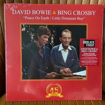 DAVID BOWIE SEALED BING CROSBY LITTLE DRUMMER BOY VINYL CANDY CANE RECORD RSD !! - Image 1 of 4