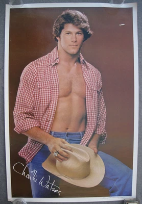 VINTAGE 1979 CHARLIE WATERS (DALLAS COWBOYS) SEXY BEEFCAKE POSTER 23 x 35" - Image 1 of 4