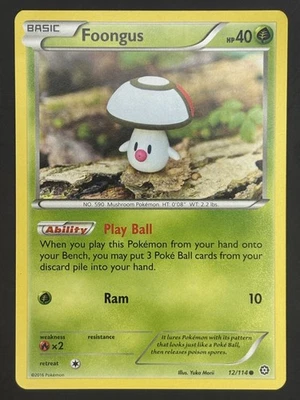 Foongus 12/114 Common | Steam Siege | Pokemon Card - Image 1 of 2