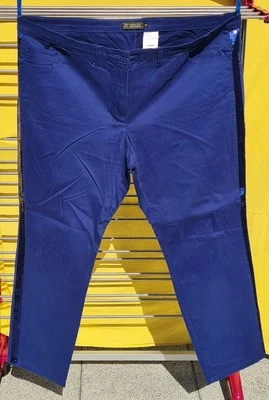 Elegante Dunkelblaue Damen-Jeans mit Paillettenband entlang der Beine, Gr.54,... - Bild 1 von 4