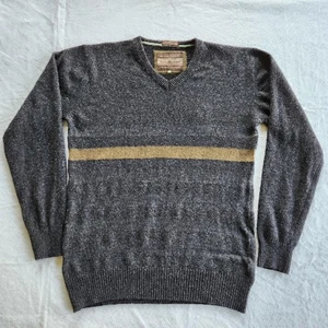 Duffer of St. George Charcoal Gray Striped Sweater Tag Size Mens Medium - Picture 1 of 8