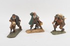 Q91C67- 3x alte Krippenfigur Holz geschnitzt gefasst 19.Jh