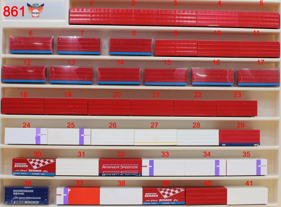 Bastelmodelle Plane Wechselbrücke Schach, Winner, rot etc. - Länge 8cm 1:87 /861 - Bild 1 von 1