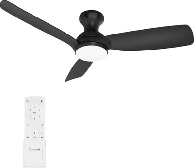 44-Inch Black Ceiling Fan with Light & Remote - 6-Speed Whisper Quiet Design - Image 1 of 4