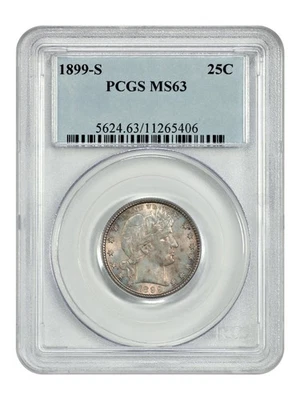 1899-S 25C PCGS MS63 - Barber Quarter - Image 1 of 4