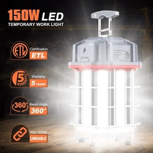 150W Linkable LED Temporary Work Light Commercial Industrial Construction Lights - Picture 1 of 21
