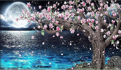 5D Diamond Painting Kits, 70X40Cm Large Moon Diamond Art Kits for Adults, Full D