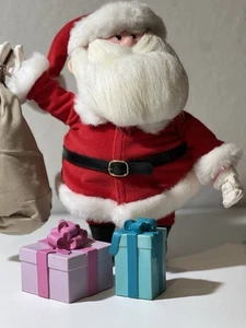 Memory Lane 14 Zoll sprechender Weihnachtsmann 2002 Rudolph das Rentier mit der roten Nase - Bild 1 von 3