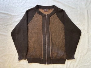 Cárdigan Suéter Vintage Años 50 Lana Kandel Cremallera Rayas Talla L - Imagen 1 de 24