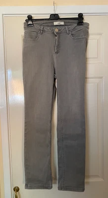 M&S Per Una Ladies Slim Grey Jeans - Size UK 10 Regular - Image 1 of 4