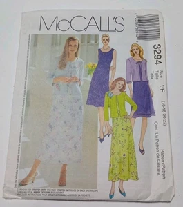 McCall's 3294 Sewing Pattern 2001 Plus Size Dress & Knit Jacket Sizes 16-22 UC - Picture 1 of 5