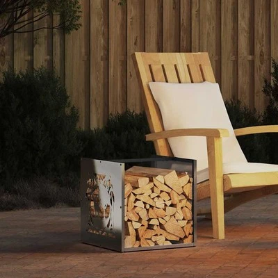 Rastrelliera per Legna da Ardere 40x40x40 cm in Acciaio Inox vidaXL - Immagine 1 di 4