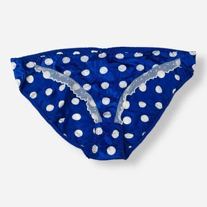 *LEER Elástico* Victoria’s Secret Vintage HiCut Panty Encaje Azul Lunares Grande 7 - Imagen 1 de 8