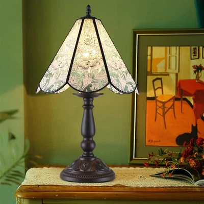 Lámpara Flor Mesa Vintage 18", Lámpara Flor Escritorio 60W Vidrio Vintage Flor con Interruptor... Foto 1 de 4