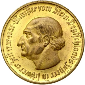 Westphalia coin - 10000 Mark 1923 Minister vom Stein 1757-1831 ⌀ 44.5 mm horse - Picture 1 of 2