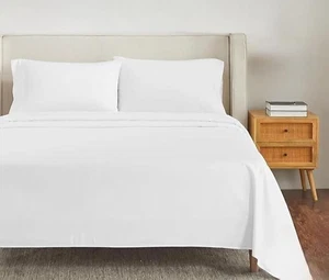 Cotton Bed Sheets 4 Piece Set 400 Thread Count 100% Extra Long Staple Luxurious - Picture 1 of 8