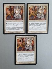 Rune of Protection: White x3, MTG Urza's Saga (1998) Common White Enchantment NM