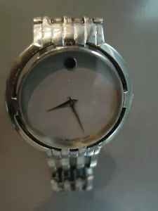 Mens' Movado Esperanza rare grey face watch with steel band - Picture 1 of 4