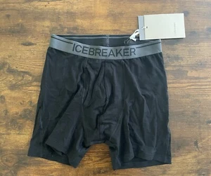 New Mens Icebreaker Merino Anatomica Stretch Boxer with Fly Black Size: Small - Picture 1 of 8
