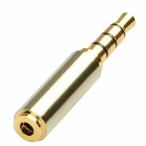 Gold 3.5mm Female to 2.5mm Male Stereo Audio Headphone Jack Adapter Converter - Picture 1 of 4