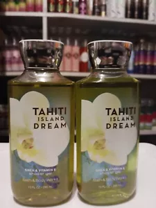 BATH AND BODY WORKS TAHITI ISLAND DREAM SHEA VITAMIN E SHOWER GEL LOT 2 NEW RARE - Picture 1 of 5