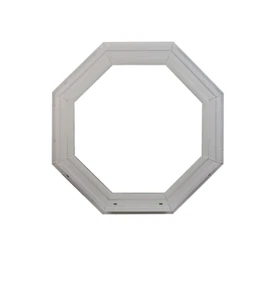 Octagon Window 22" Double Pane Florida Approved Low E White or Black No Grids - Picture 1 of 7