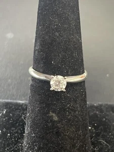 14K White Gold 45pt Diamond Solitaire Ring (A17) - Picture 1 of 6