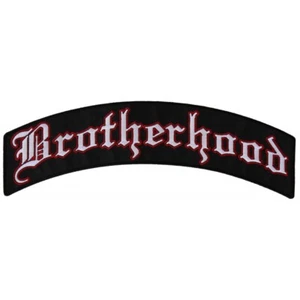 Embroidered Patch (Iron-On), Top Rocker Back Patch, Brotherhood, 11" x 3.5" - Picture 1 of 4
