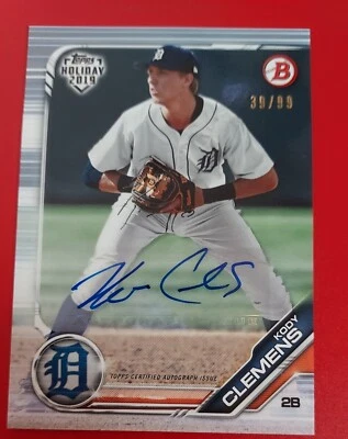 KODY CLEMENS 2019 Bowman Topps Holiday  Auto /99  Tigers #TH-KC - Image 1 of 4