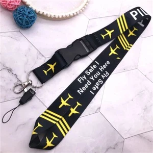 Pass Hang Rope Badge Holder I Need You Here Pilot Lanyards Fly Safe Lanyard - Picture 1 of 10