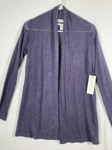 Rachel Zoe 100% Linen Cardigan Sweater Blue Long Sleeve Size XS Light Open Front - Picture 1 of 8