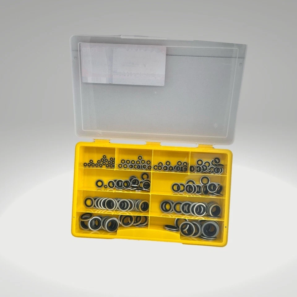 Hydraulik Dichtung,Usit-Ring,BS-Ring,Stahl verz.M4-M 20 200 tlg. Sortiment Set ! - Bild 1 von 1