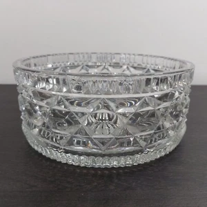 Vintage Trifle Bowl Clear Pressed Glass Fruit Bowl Centrepiece 22cm Diameter - Picture 1 of 9
