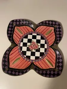 Ambience Amber Rose Nanette Vacher Large Square Serving Platter - Picture 1 of 6