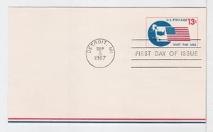 TurtlesTradingPost- Visit the USA Airmail Postal Card- 1967 - #UXC8 FDC - Picture 1 of 1
