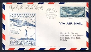US 1939 NEW YORK TO LISBON, PORTUGAL FIRST TRANSATLANTIC AIR MAIL FLIGHT SERVICE - Picture 1 of 2