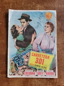 Caretera (Highway) 301 Steve Cochran-Virginia Grey 1952 Movie Poster Lobby Card - Picture 1 of 2