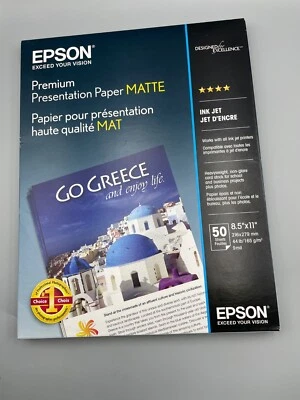 Epson premium presentation paper matte for ink jet printers, box of 50 sheets - Image 1 of 3