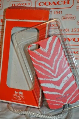 NUEVO Estuche rígido con estampado de cebra COACH para iPhone 5    Foto 1 de 3