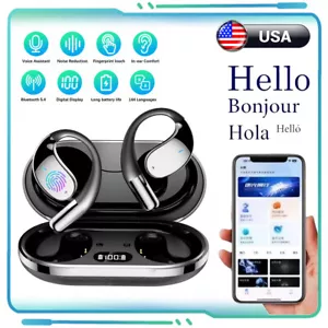 Wireless Bluetooth 5.4 Translation Earphone 144+ Translator Earbuds For iPhone🔥 - Picture 1 of 40
