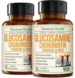 Glucosamine Chondroitin MSM and Turmeric Supplement - Joint Support Supplement w - Picture 1 of 9