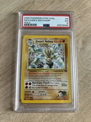 Giovanni's Machamp PSA 5 Pokemon Card 2000 Gym Challenge 6/132 rare holo WOTC EX - Image 1 of 3