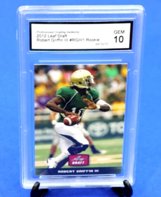 Leaf Draft 2012 Robert Griffin III #RGIII1 mariscal de campo novato clasificación PGA 10 gemas Foto 1 de 4