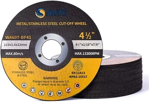 100 Pack 4-1/2" x 1/16" x 7/8" Cut-off Wheels Discs Stainless Steel & Metal 4.5" - Picture 1 of 9