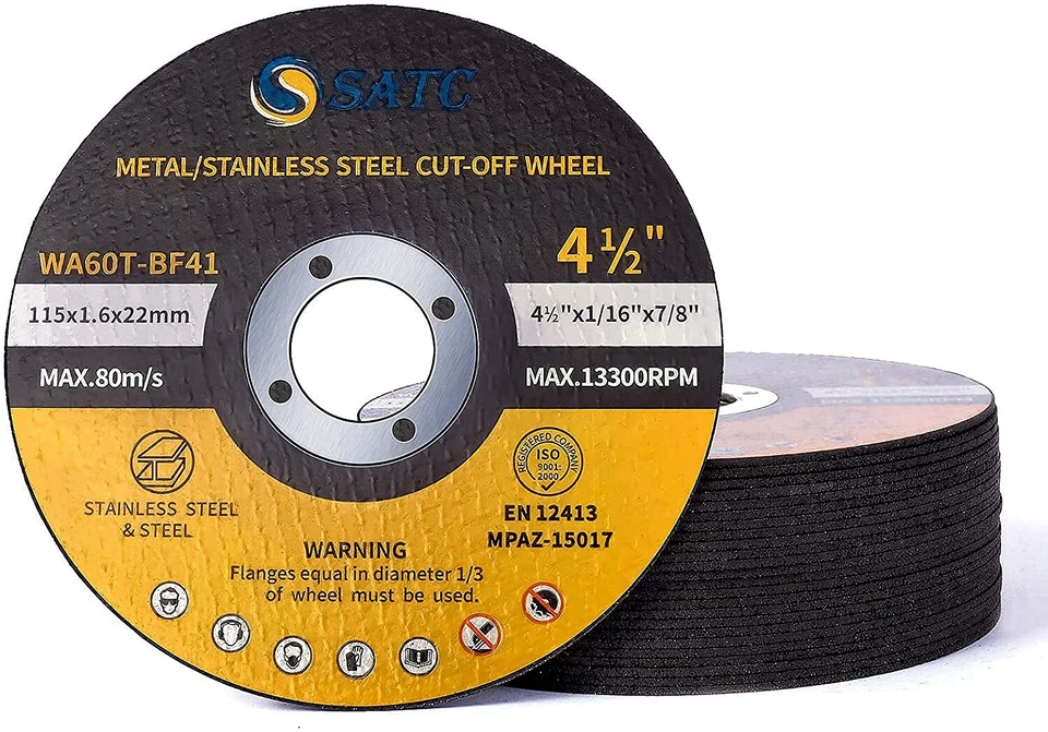 100 Pack 4-1/2" x 1/16" x 7/8" Cut-off Wheels Discs Stainless Steel & Metal 4.5" - Image 1 of 4