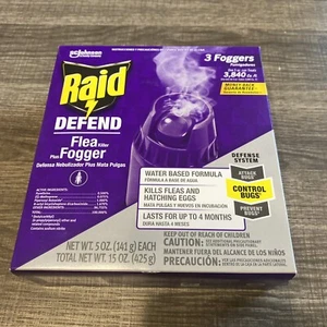 Raid Flea Killer Plus Fogger, 5 oz, 3 Cans NEW in Box Factory Sealed - Picture 1 of 14