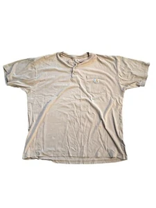 Mens Size XL Carhartt Brown Short Sleeve Half Button Up Shirt - Picture 1 of 5