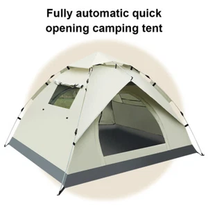 3-4 Person Fully Automatic Water-proof Tent for Family Camping Hiking Beige - Picture 1 of 11